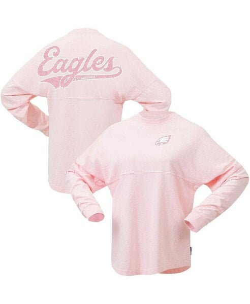 Women's Pink Philadelphia Eagles Millennial Spirit Jersey T-shirt