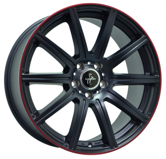 Колесный диск литой Keskin KT16 Dynamic matt black lip red 9.5x19 ET45 - LK5/112 ML66.6