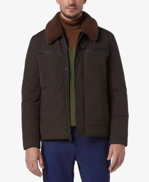 Men's Randall Insulated Waxed Cotton Aviator Jacket with Fleece Collar