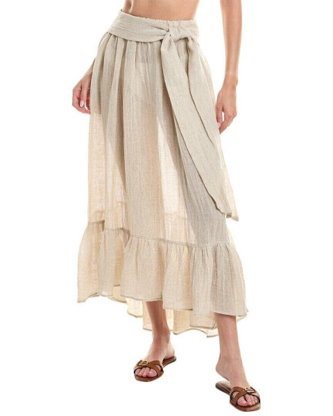 Lisa Marie Fernandez Nicole Linen-Blend Midi Skirt Women's