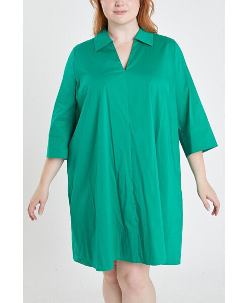 Women's Plus Size A-Line Kaftan Collar Dress