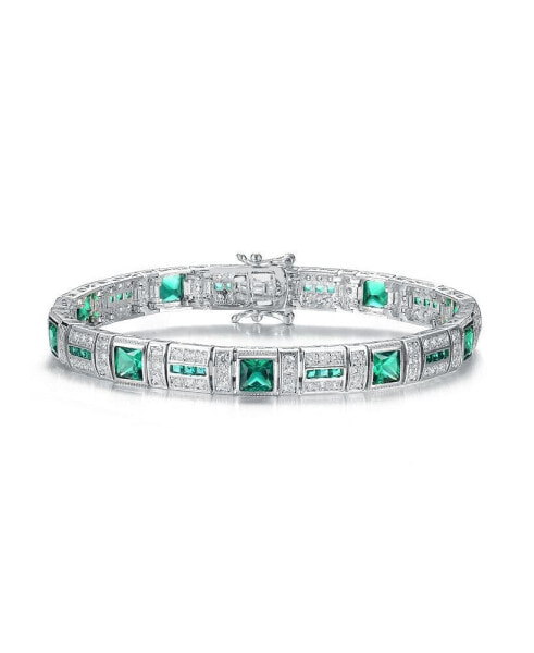 Браслет Genevive Emerald CZ TennisBracelet