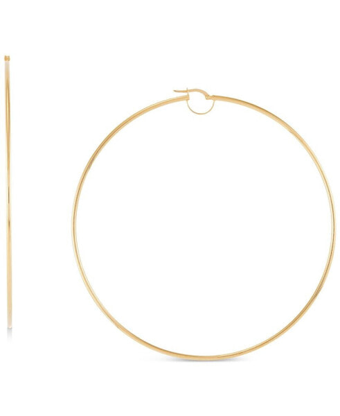 Polished Bridge Extra-Large Hoop Earrings in 10k Gold (100mm)