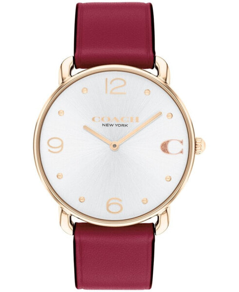 Women's Elliot Cranberry Leather Strap Watch, 36mm