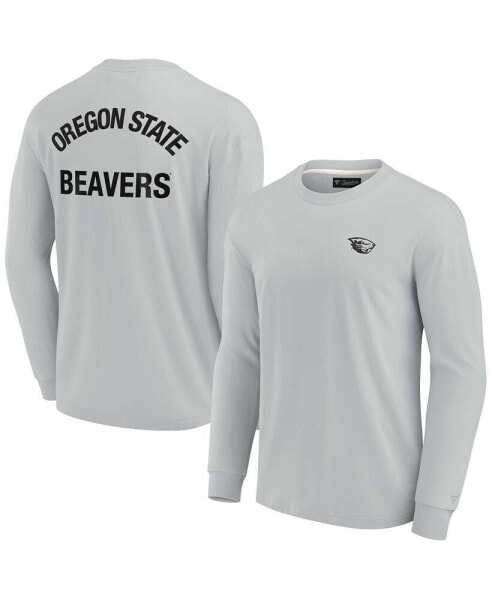 Men's and Women's Gray Oregon State Beavers Super Soft Long Sleeve T-shirt