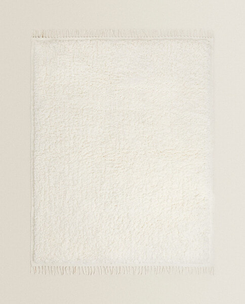 Children's rectangular textured cotton rug