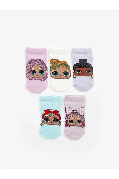 LOL Surprise OMG Lisanslı Kız Çocuk Patik Çorap 5'li
