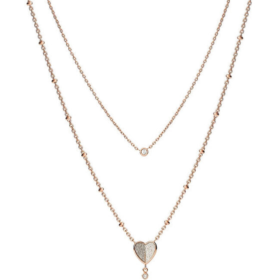 Gentle double necklace with heart Vintage Glitz JF03648791