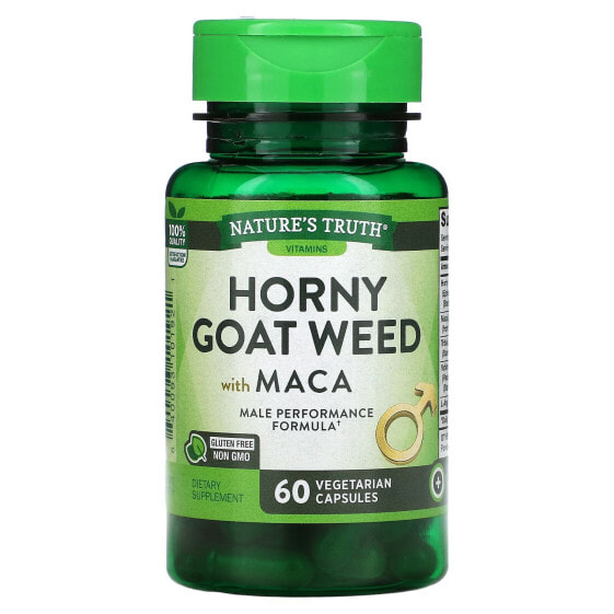 Витамины и БАДы для мужского здоровья Nature's Truth Horny Goat Weed with Maca, 60 вегетарианских капсул