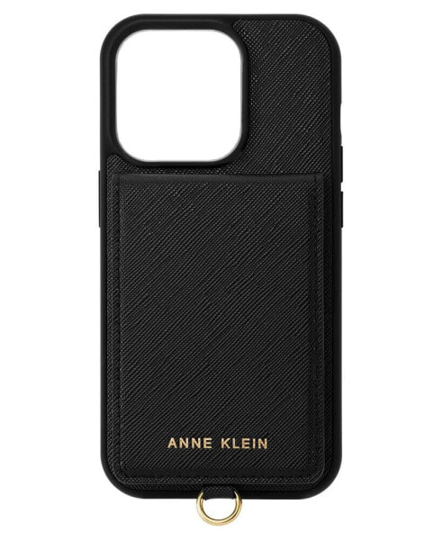 Women's Black Saffiano Leather iPhone 13 and 14 Case