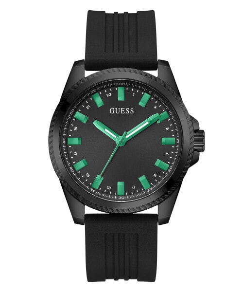 Наручные часы мужские Guess Champ 44 мм черно-зеленые GW0639G4