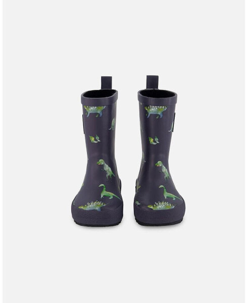 Ботинки Deux Par Deux Grey Dinosaur Rain Boots