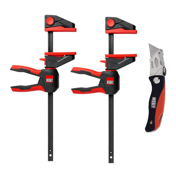 Bessey Aktion-Set: 2x Einhandzwingen EZ360-30 +1x Klappmesser DBKPH-EU