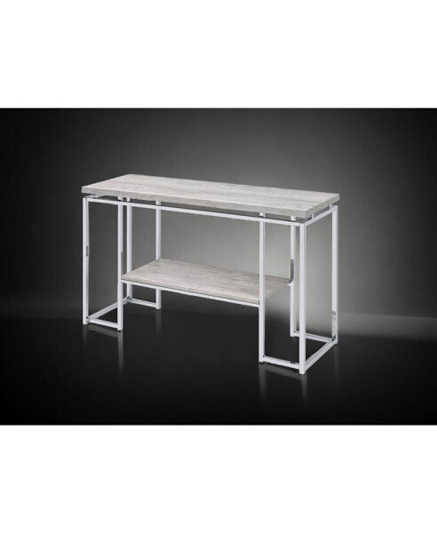 Chafik Sofa Table, Natural Oak & Chrome