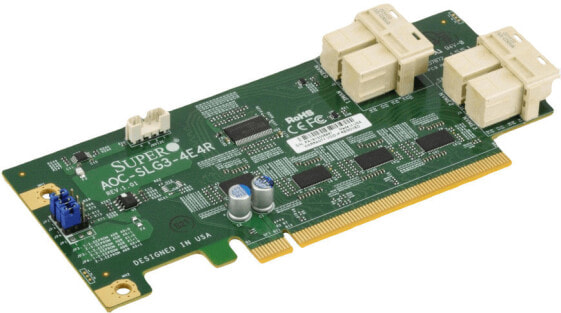 Supermicro AOC-SLG3-4E4R - PCIe - SAS - Low-profile - PCIe 3.0 - Green - 12.8 Gbit/s