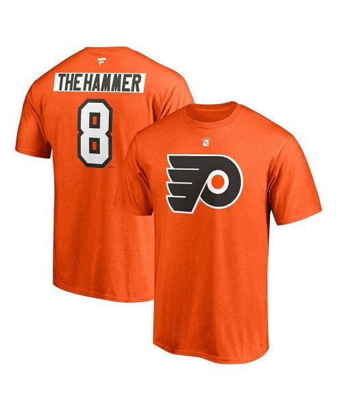 Men's Dave Schultz Orange Philadelphia Flyers Authentic Stack Retired Player Nickname and Number T-shirt