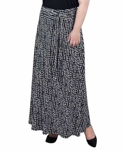 Plus Size Maxi with Sash Waist Tie Skirt