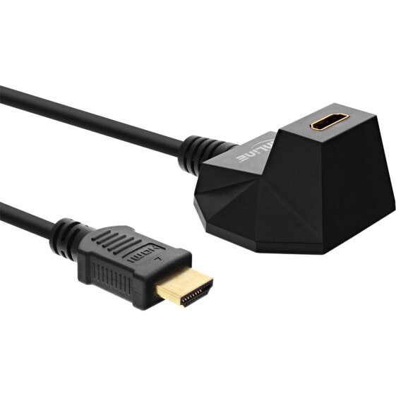 InLine HDMI Station - HS HDMI Cable w/Ethernet - M/F - black - golden contacts - 5m