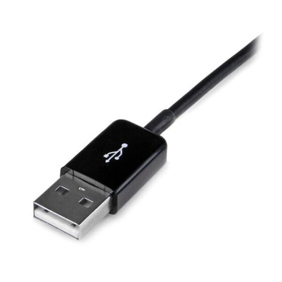 StarTech.com 2m Dock Connector to USB Cable for Samsung Galaxy Tab - Black - USB A - Samsung 30-pin - 2 m - Male - Male