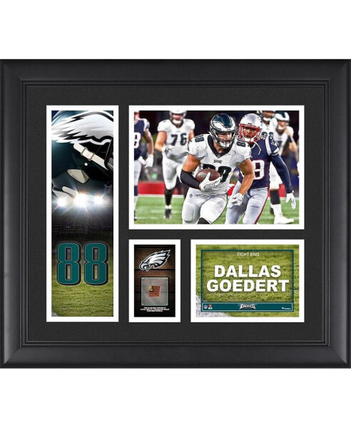 Dallas Goedert Philadelphia Eagles Framed 15" x 17" Player Collage with a Piece of Game-Used Ball