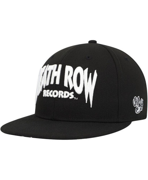 Men's Black Death Row Records Paisley Fitted Hat