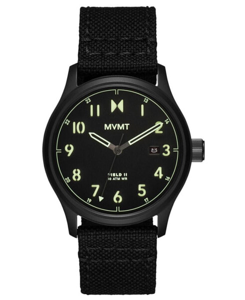 Field II Men's Black Nylon Watch 41mm