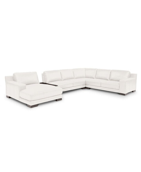 Darrium 5Pc Leather Sectional with Console, Created for Macy's