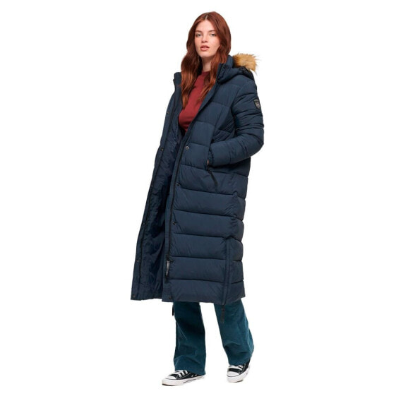 SUPERDRY Faux Fur Longline puffer jacket