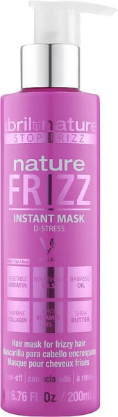 Maske für krauses Haar - Abril et Nature Nature Frizz D-Stress Instant Mask 200 ml