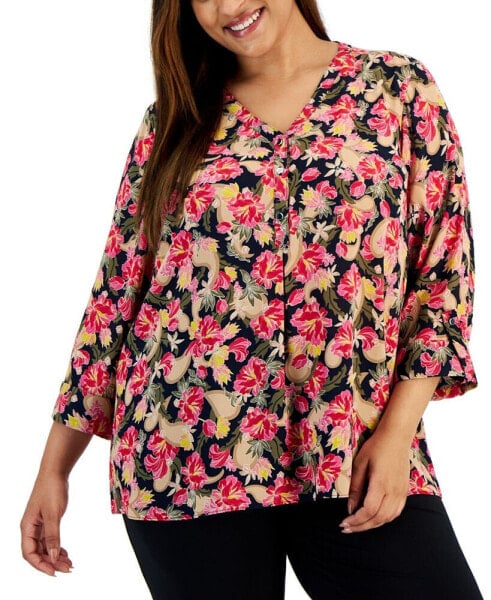 Plus Size Oaklyn Garden Utility Top, Created for Macy's