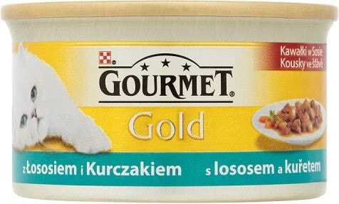 Gourmet Gold Kawałki w sosie z łososiem i kurczakiem 85g