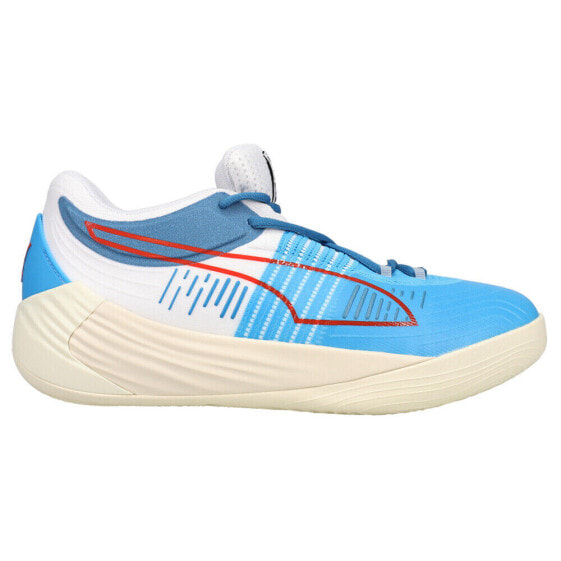 Puma Fusion Nitro Basketball Mens Blue Sneakers Athletic Shoes 195587-06