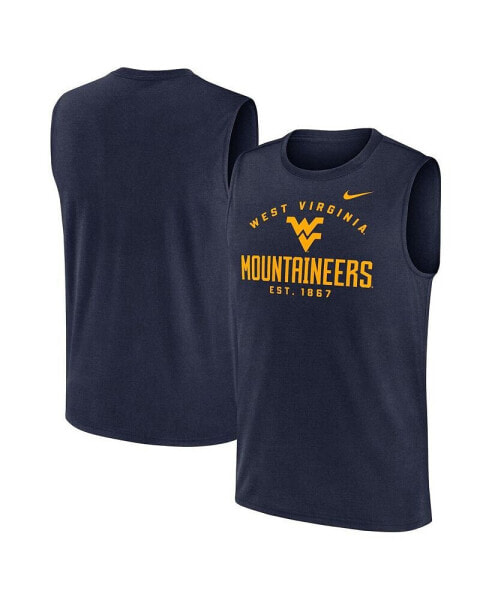 Men's Navy West Virginia Mountaineers Primetime Legend Lock Up Performance Muscle Tank Top