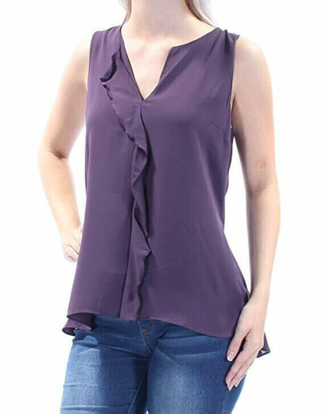 Топ Maison Jules Ruffled Sleeveless Peplum Purple