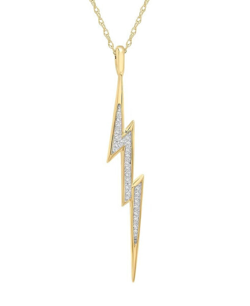 Diamond Lightening Bolt 20" Pendant Necklace (1/10 ct. t.w.) in 14k Gold, Created for Macy's