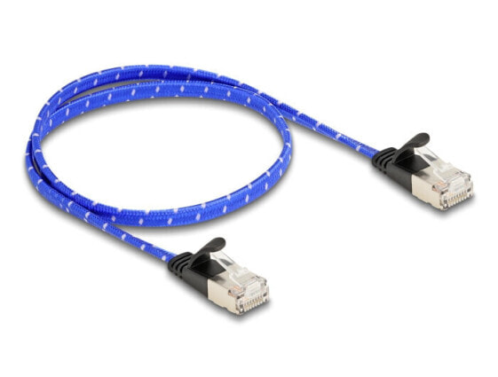 Delock RJ45 Flachband Netzwerkkabel mit Geflechtmantel Cat.6A U/FTP 0.5 m - Network - CAT 6a