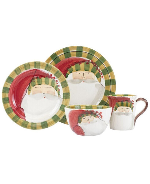 Old St. Nick Striped Hat 4 Piece Place Setting