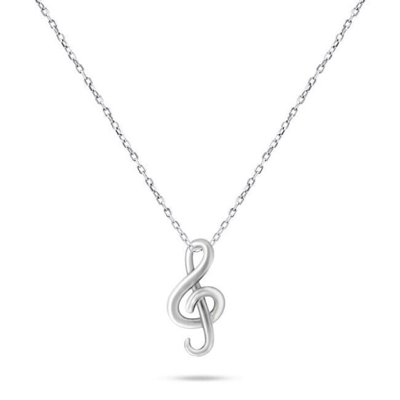 Decent Silver Necklace Treble Clef NCL67W (Chain, Pendant)