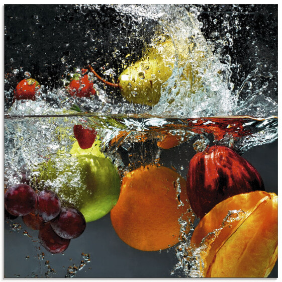 Картина настенная ARTLAND Spritzendes Obst auf dem Wasser 125x50 cm (einteilig)
