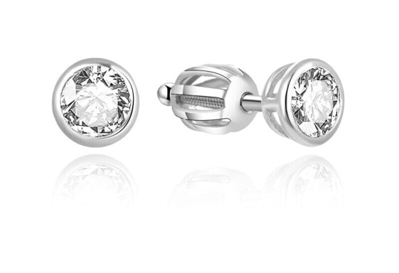 Minimalist silver earrings studs AGUP1707S