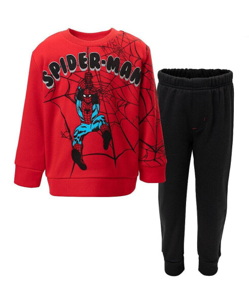 Boys Spider-Man Fleece Sweatshirt and Pants Outfit Set to (2T - 14-16)