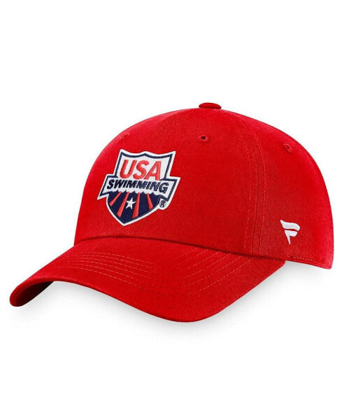 Men's Red USA Swimming Adjustable Hat