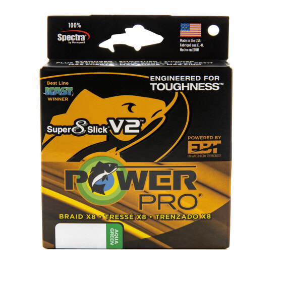 Плетеный шнур для рыбалки PowerPro Super 8 Slick V2 - Аква-зеленый - 40lb - 150yd (3...