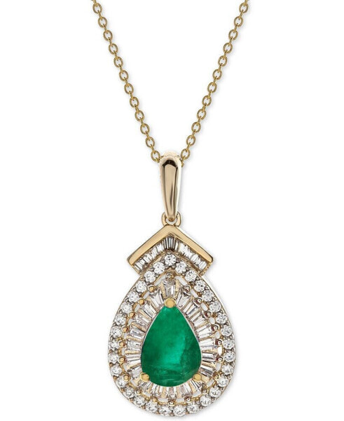 Macy's sapphire (3/4 ct. t.w.) & Diamond (1/3 ct. t.w.) 18" Pendant Necklace in 14k Gold (Also Available in Ruby or Emerald)