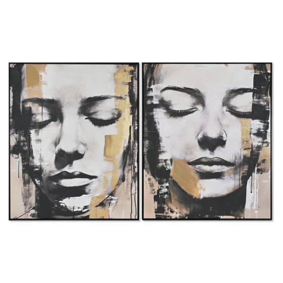 Картина Home ESPRIT Женщина Позолоченный 100 x 4 x 120 cm (2 штук)