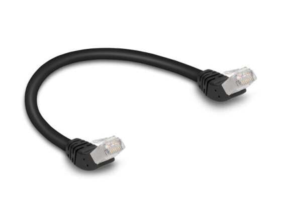 Delock RJ45 Netzwerkkabel Cat.6a S/FTP 45° nach oben gewinkelt 0.25 m schwarz - Network - CAT 6a