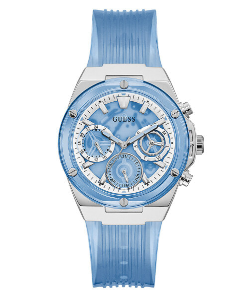 Guess Damen Armbanduhr 39 mm Armband Silikon ECO-FRIENDLY BLUE BIO-BASED GW0409L