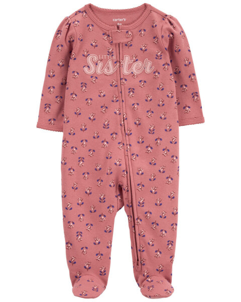 Baby Little Sister 2-Way Zip Cotton Sleep & Play 6M