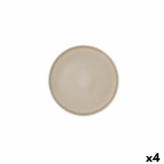 Плоская тарелка Ariane Пористая Керамика Бежевая Ø 21 см (4 штуки)