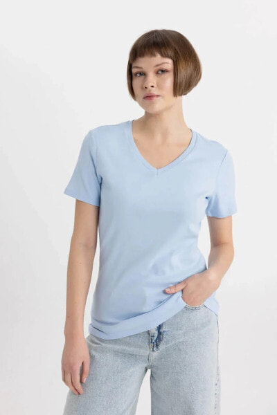 Kadın T-shirt Açık Mavi I1080az/be745